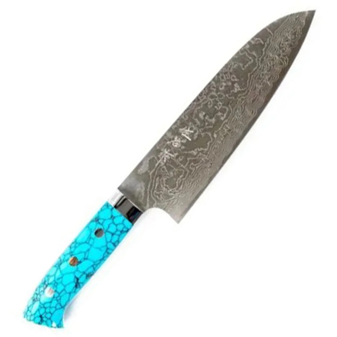 Saji SG2 Blue Turqoise Santoku 180mm
