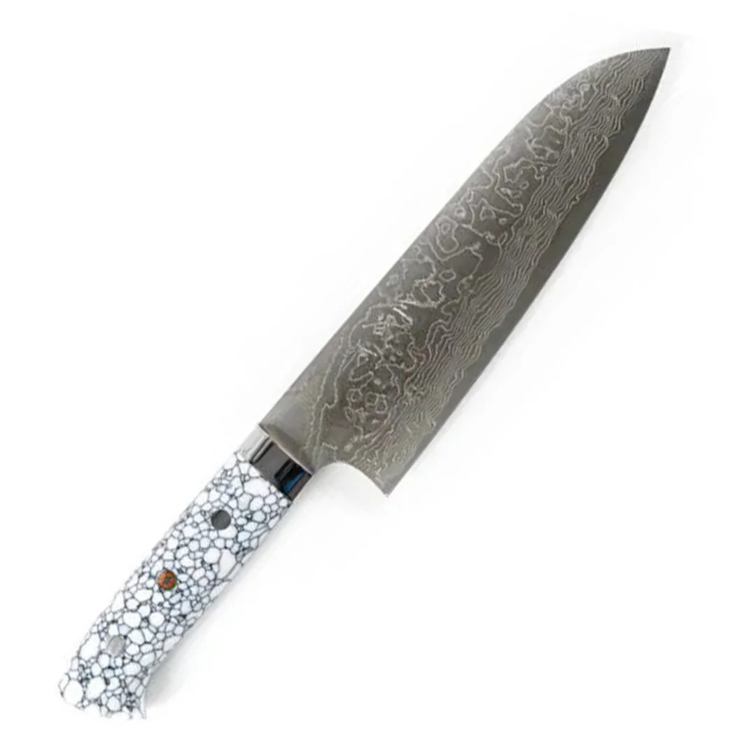 Saji SG2 Blanc Turquoise Santoku 180mm
