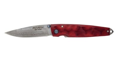Couteau pliant Tsuchi 33 couches avec manche rouge