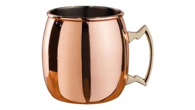 Mug Moscow Mule courbé plaqué cuivre Poignée en laiton