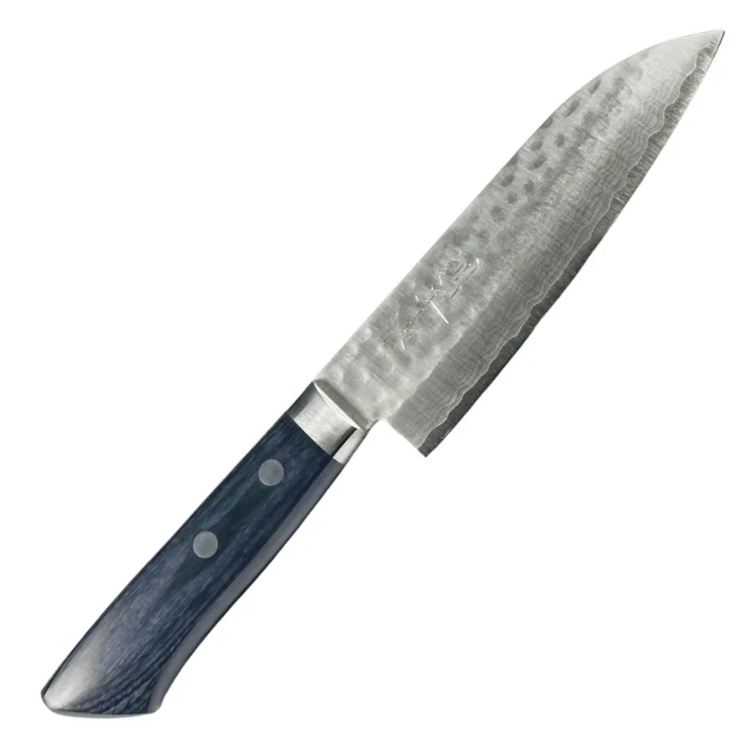 Kunio Hammered 17 Layer Santoku 135mm Bleu (1)