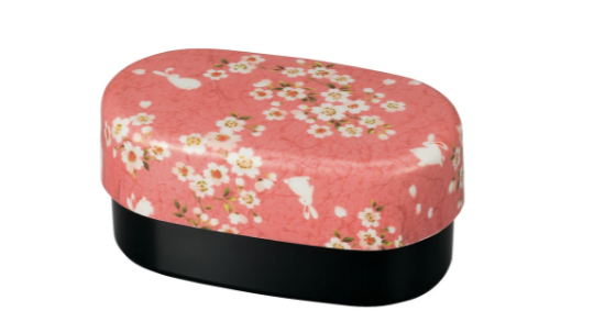 Boîte à Bento ovale rose Sakura Lapin