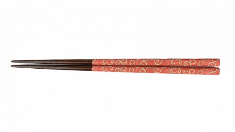 Baguettes rouges Washi Retro Karakusa
