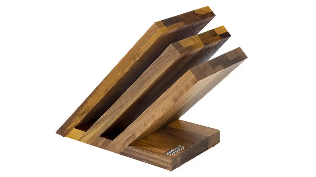 Bloc à couteaux Venezia 3 éléments en bois de noyer (jusqu'à 6 couteaux)