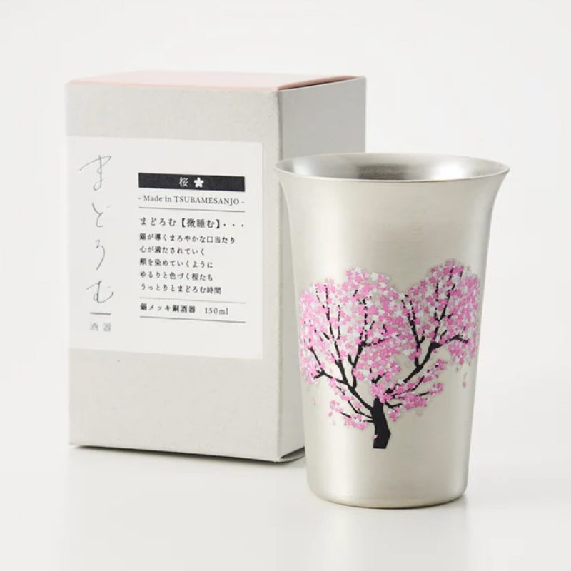 Three snow - Sakura copper and tin small Vacuum glass